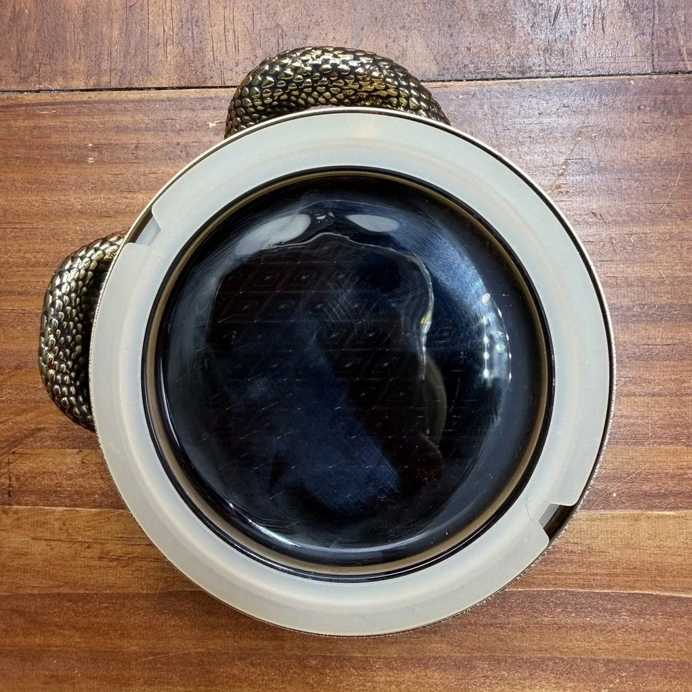 Bath & Body Works Gold Snake Black Glass Halloween 3-Wick Candle Lid - LID ONLY